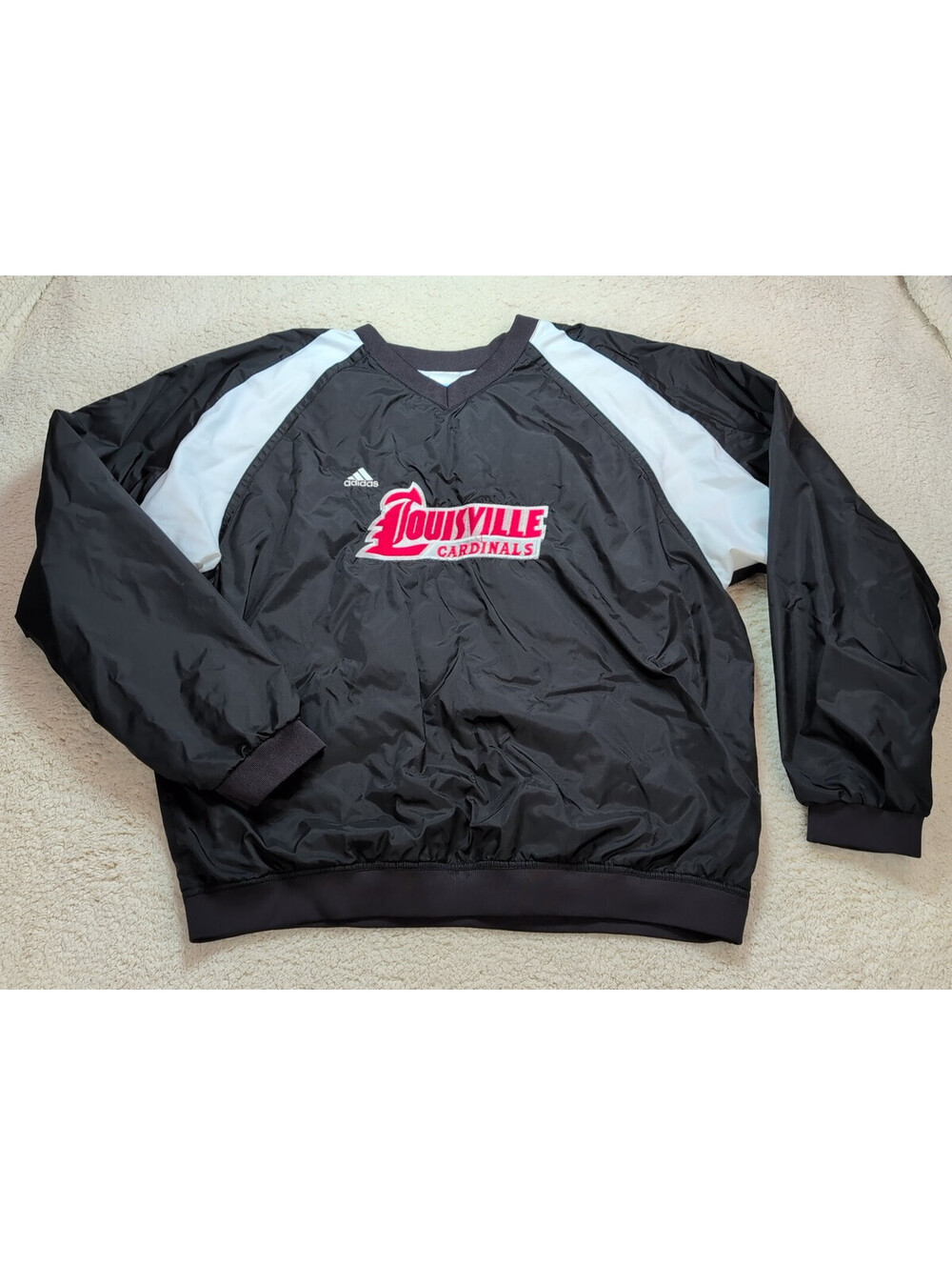 Vintage Y2K Adidas Louisville Cardinals Pullover Windbreaker Lined Jacket Large